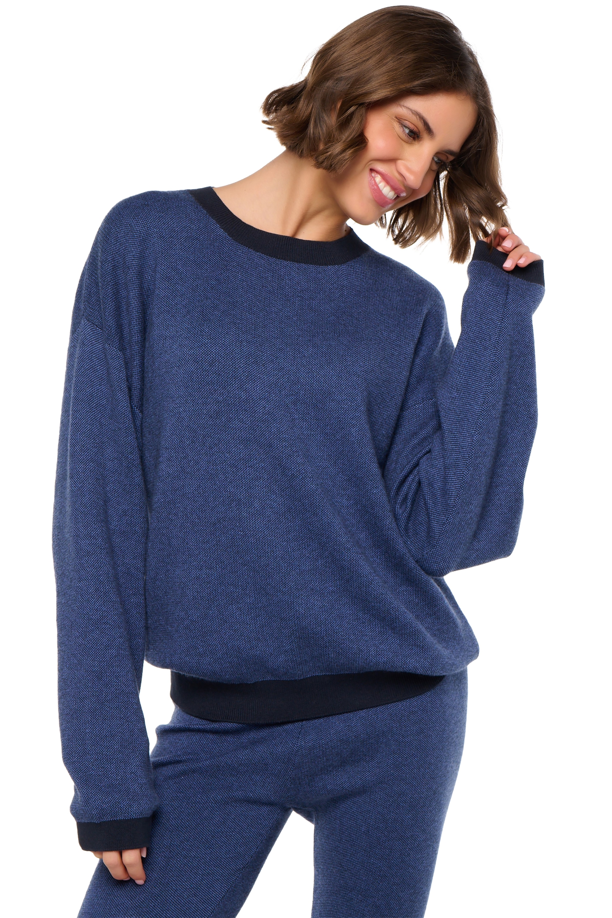 Baumwolle & Cashmere kaschmir pullover damen baumwolle cashmere stormie blue navy l